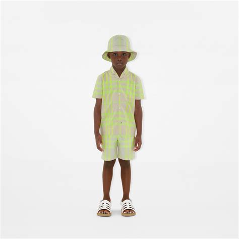 Check Cotton Blend Shirt in Vivid lime 